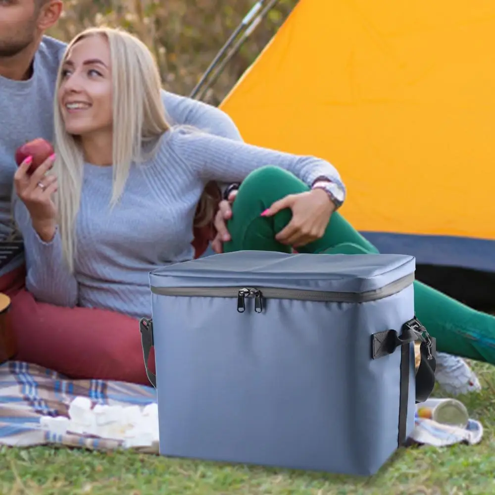 Glacière souple camping bleu