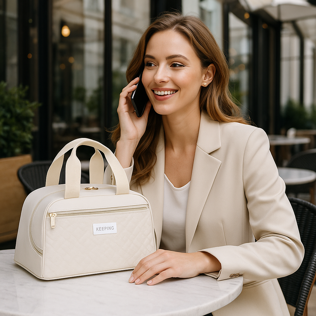 Joli sac isotherme femme beige