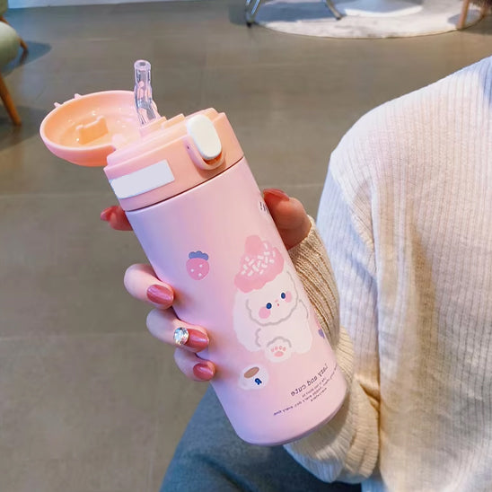 Jolie gourde isotherme enfant rose