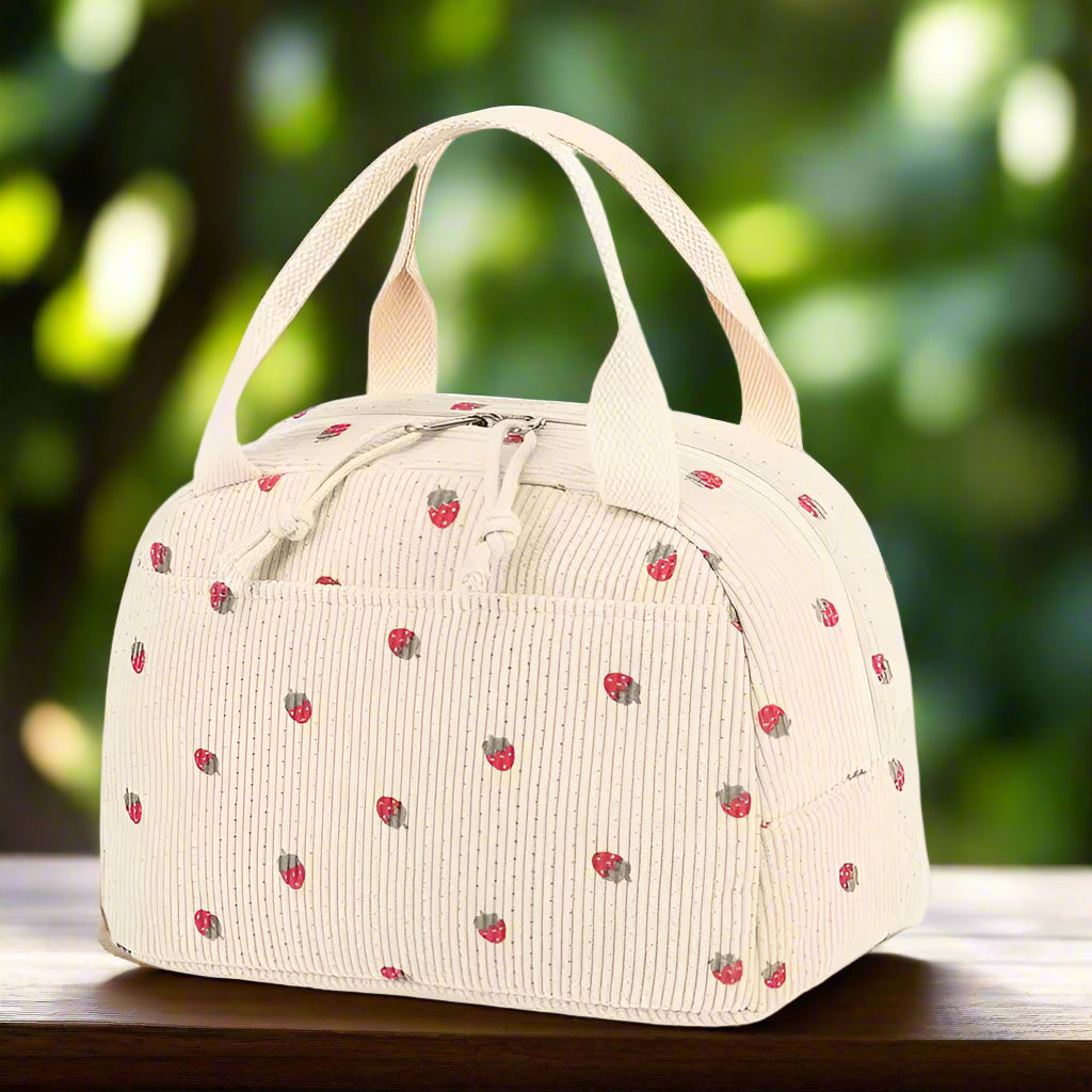 Lunch bag beige fraise