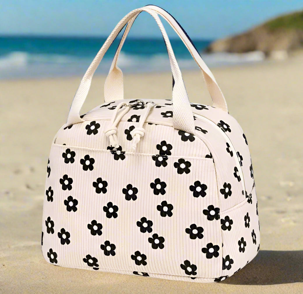 Lunch bag beige noir