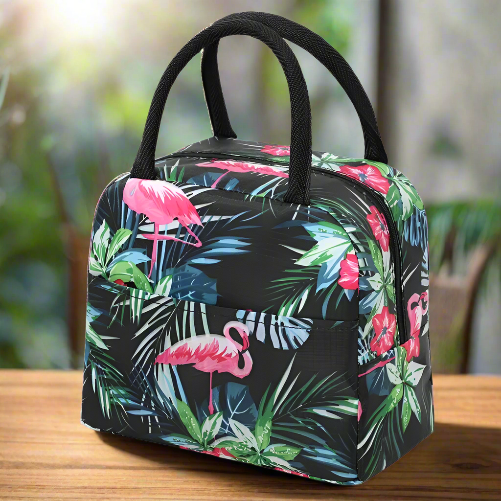 Lunch bag isotherme femme flamant noir