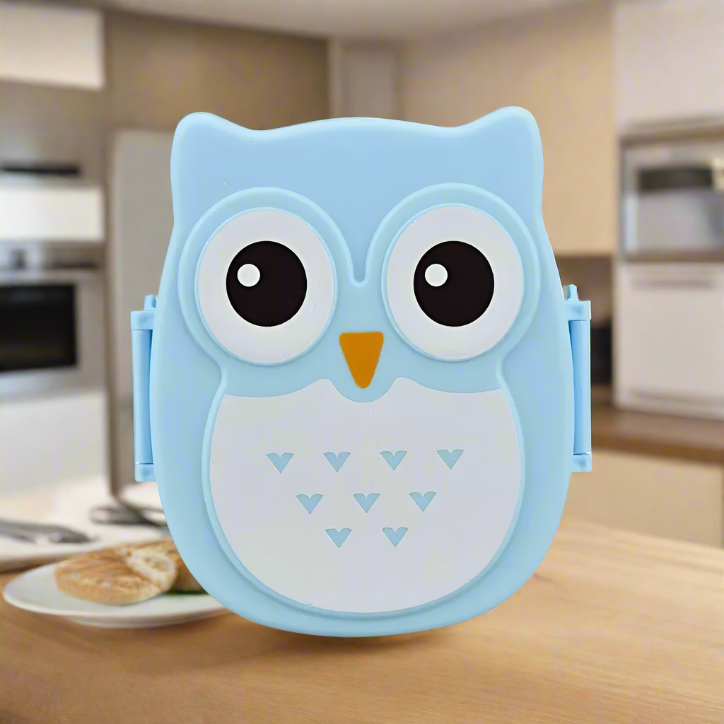 Lunch box enfant hibou bleu