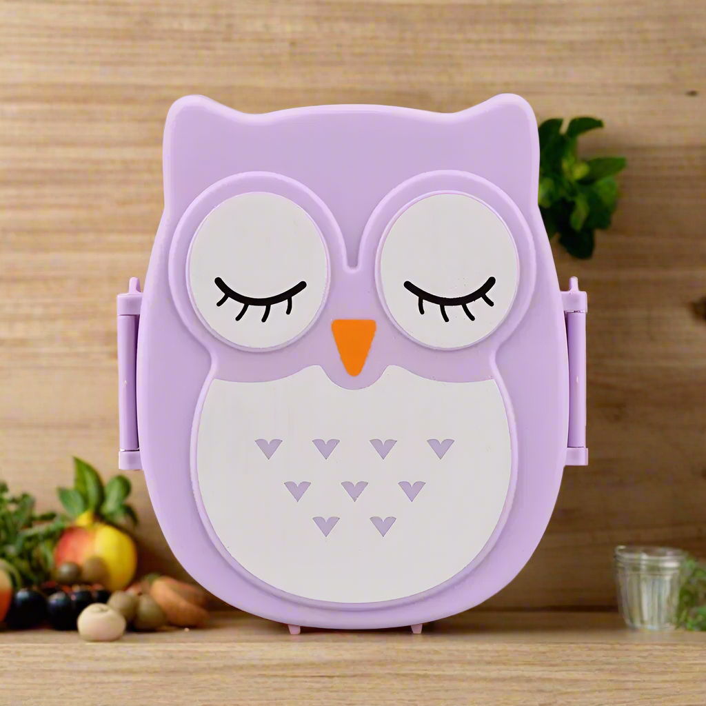 Lunch box enfant hibou violet