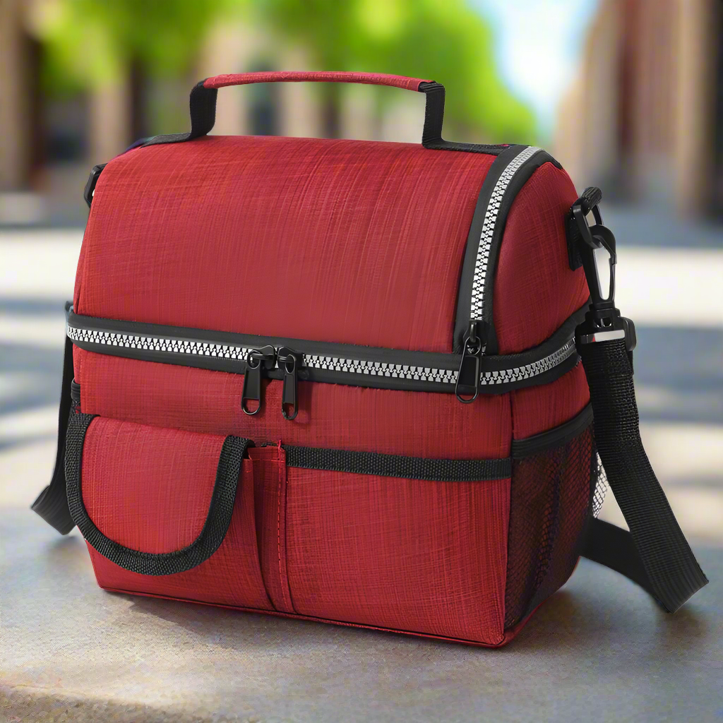Sac isotherme déjeuné rouge