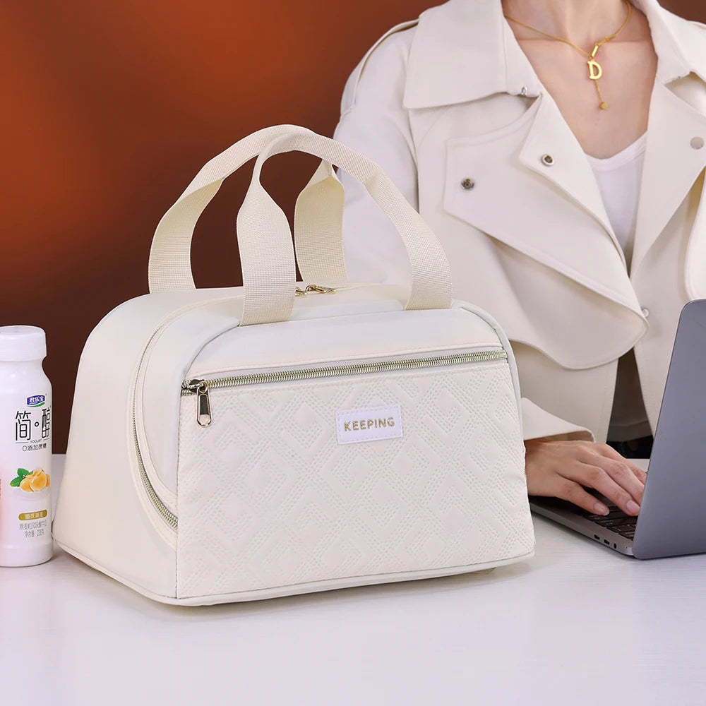 Sac isotherme repas beige femme