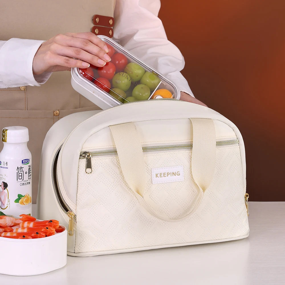 Sac isotherme repas femmes beige