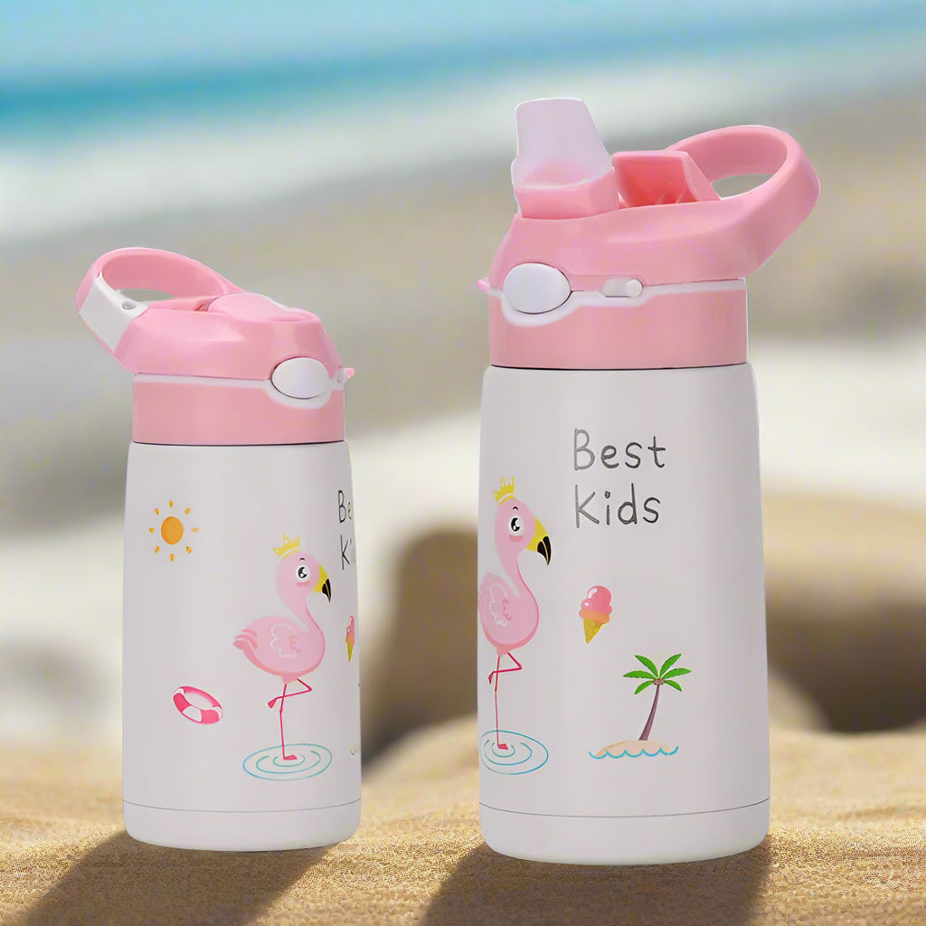 Gourde isotherme enfant flamant rose