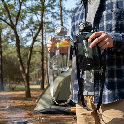Gourde plastique plate pour camping