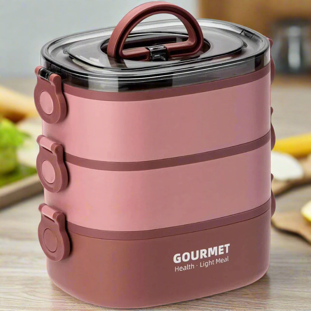 Lunch box 3 étage rose