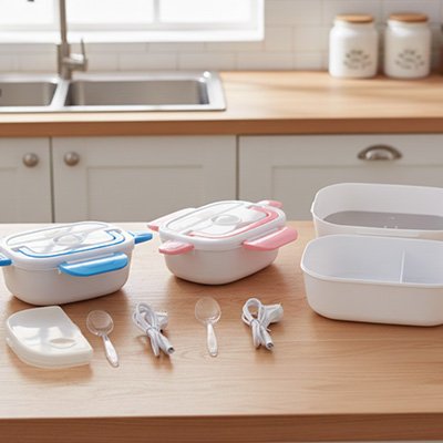 Lunch box chauffante et ses accessoires