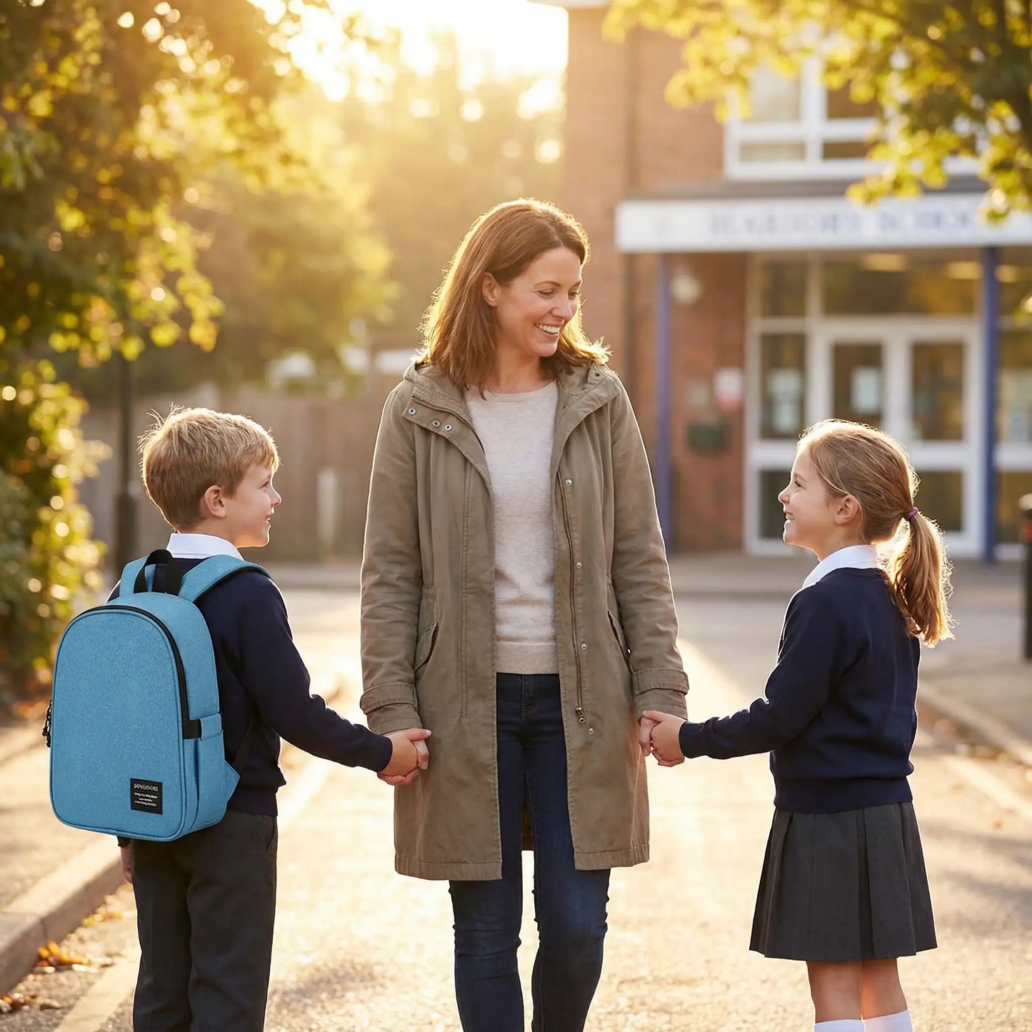 Maman les enfants et le sac à dos isotherme enfant