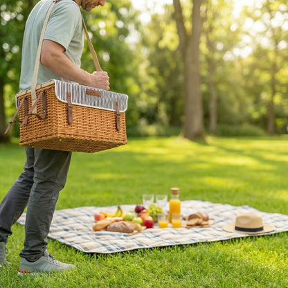 panier pique-nique osier portable