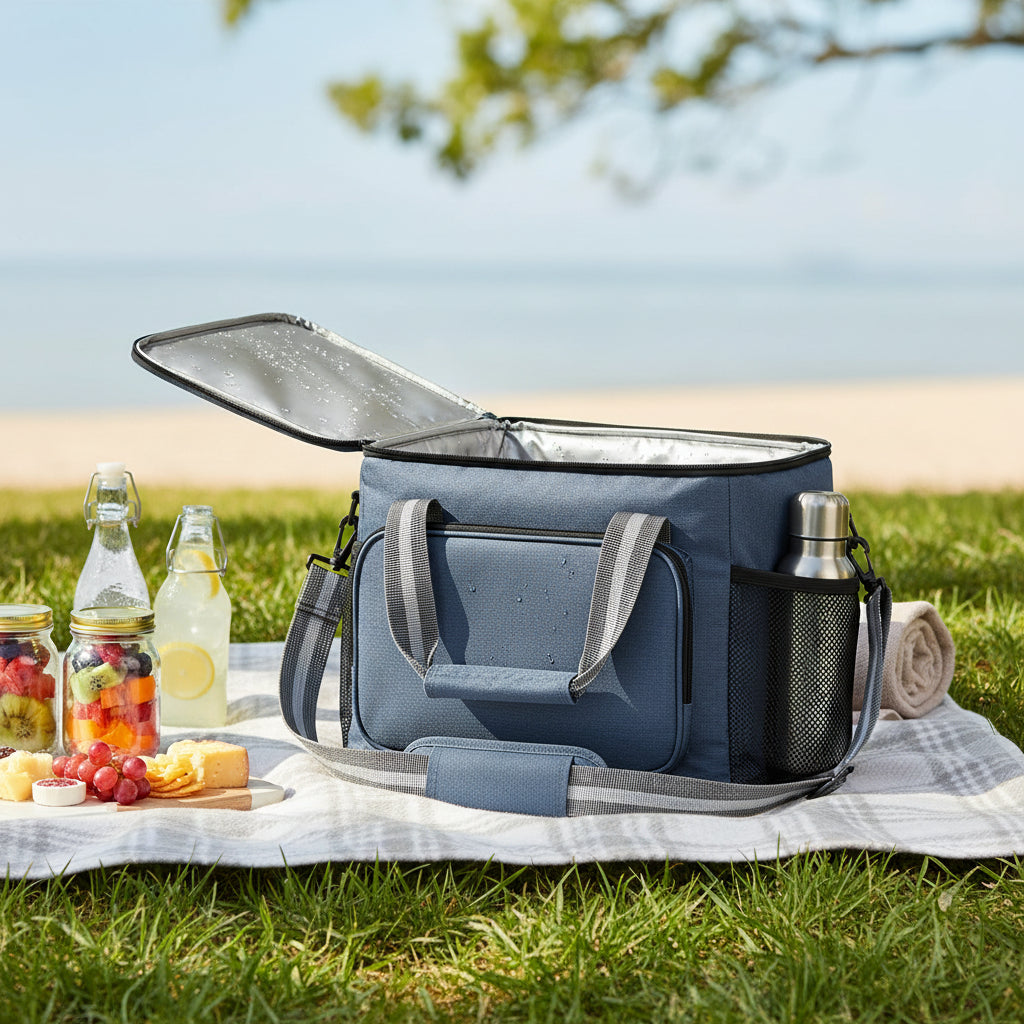 sac isotherme repas pique-nique sur l herbe