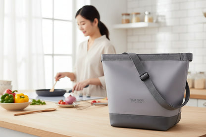sac lunch pliable gris